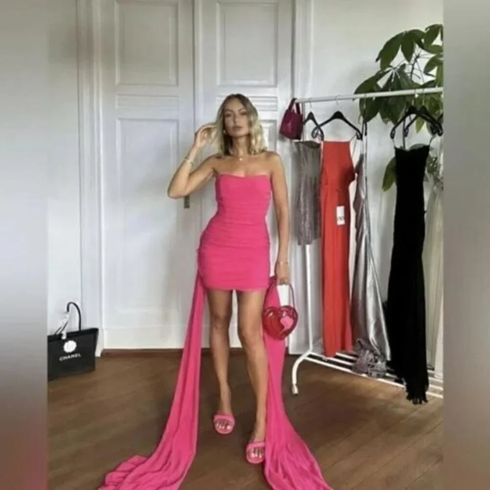 ZARA PINK DRAPED DRESS Summer fav - Picture 6 of 16